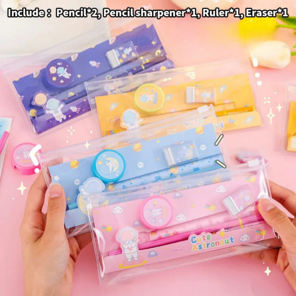 

CRM - Set Alat tulis Karakter Cute Astronot 5 in 1 Paket Alat Tulis
