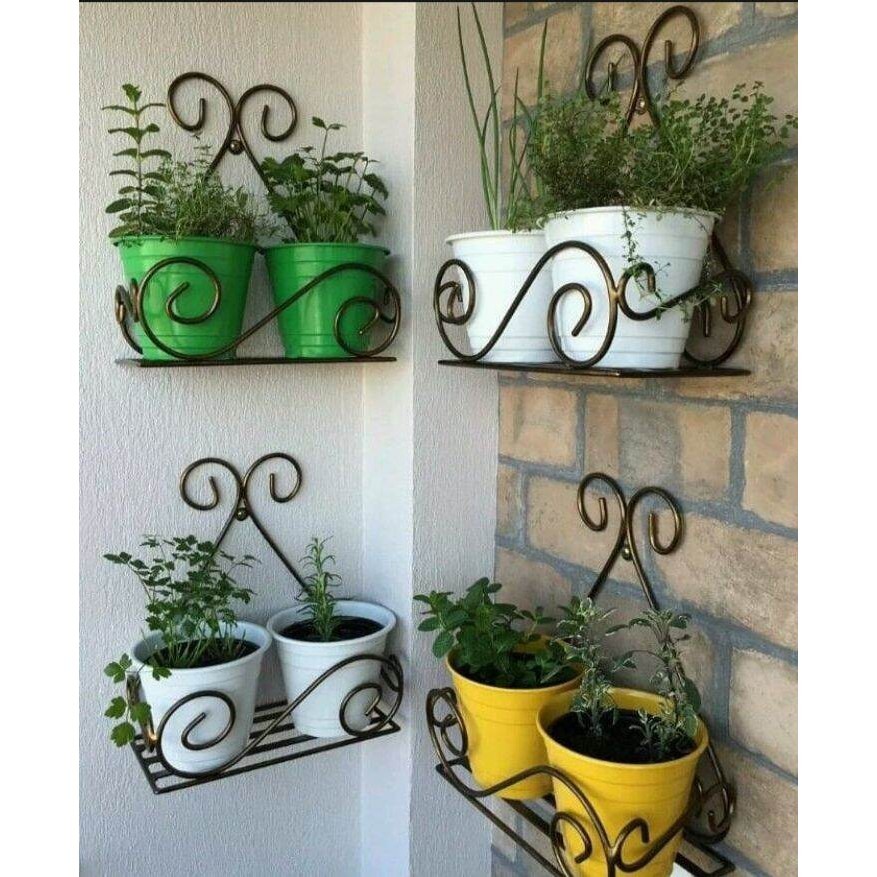 STANDING RAK POT BUNGA DINDING PANJANG 40 cm (FREE PAKU BETON)