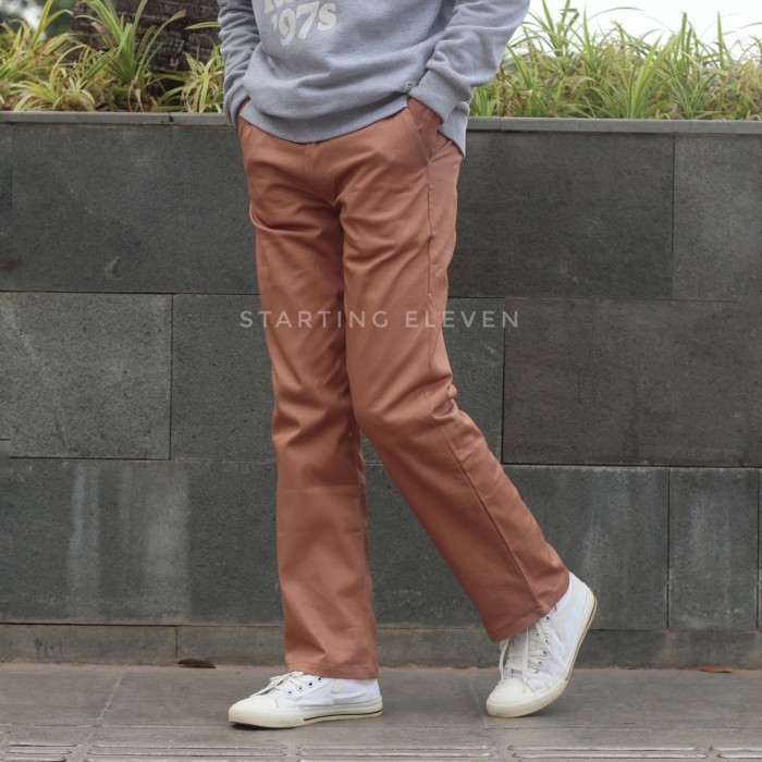 promo ✨ -CELANA CHINO PRIA PANJANG STANDAR/REGULAR B SIZE - Mocca, 27