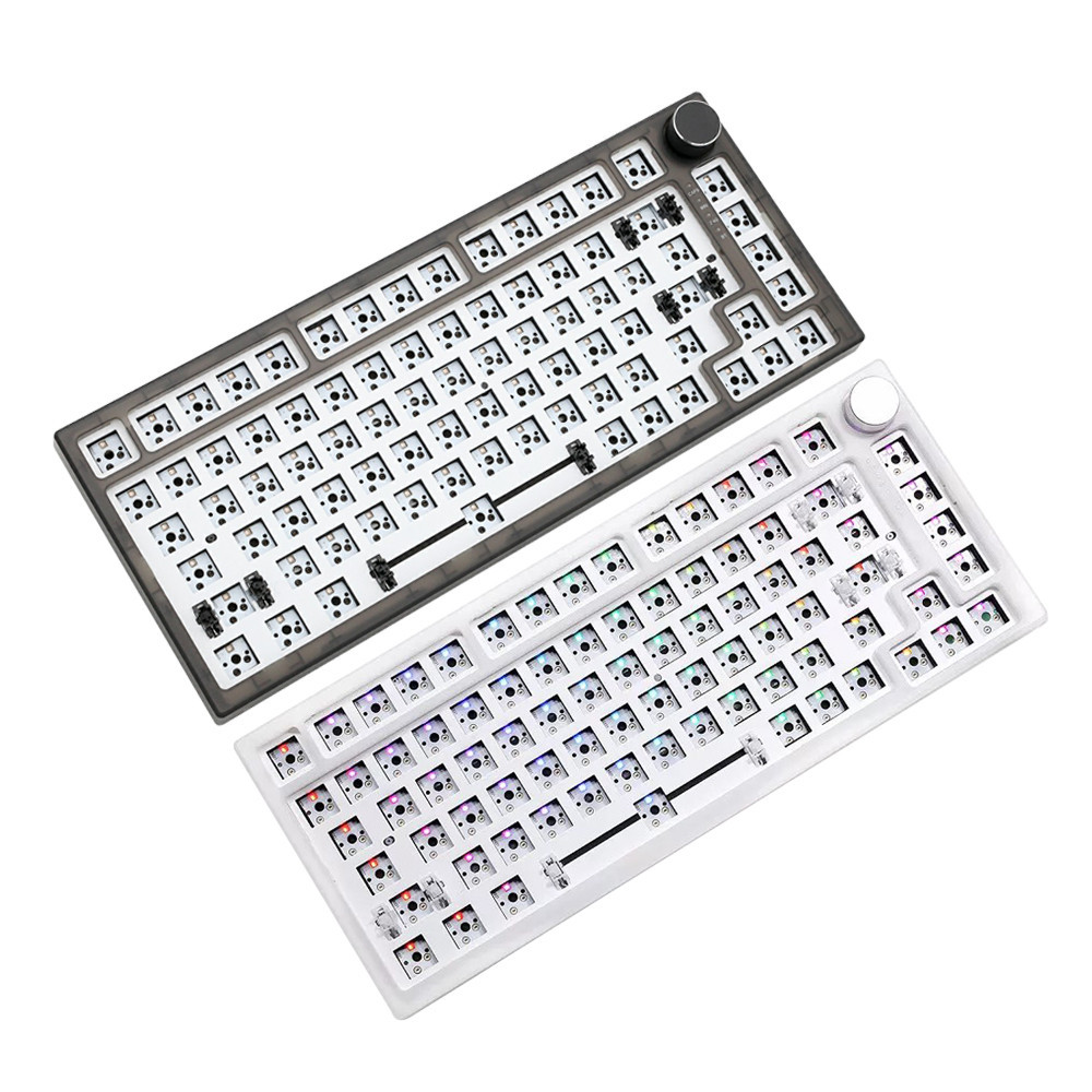 Feker Ik75 3 Mode BT Wired Wireless 2.4G RGB Hot Swappable Mechanical Keyboard Kit with Knob