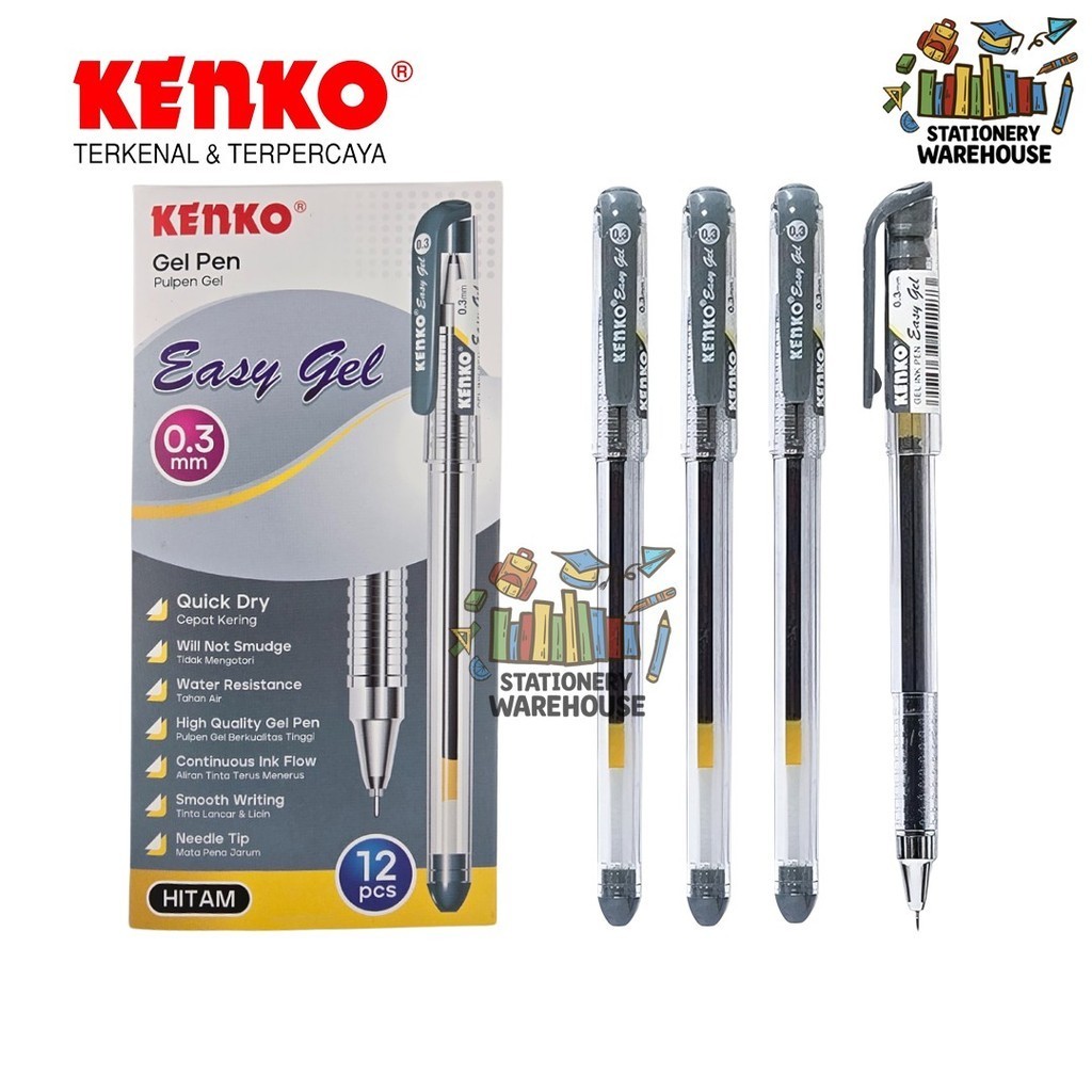 

GEL PEN Easy Gel 0.3 mm KENKO Pulpen Hitam