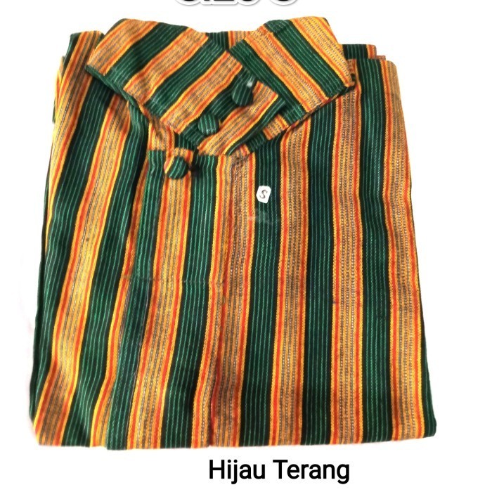 promo ✨ -baju lurik ja pria - Hijau Terang, S