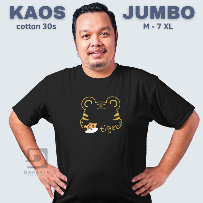 promo ✨ -Kaos Baju Imlek Cheongsam Pria nita Jumbo 5XL 2022 Macan Cotton 30s - Hitam, M