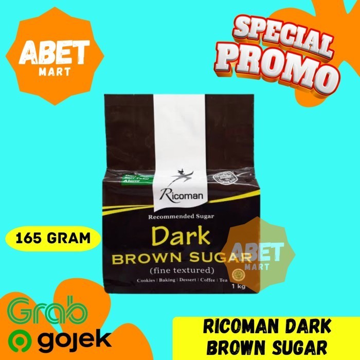 

Ricoman Dark Brown Sugar 1Kg - Gula Aren Merah Bubuk Hitam 1 Kg Rico