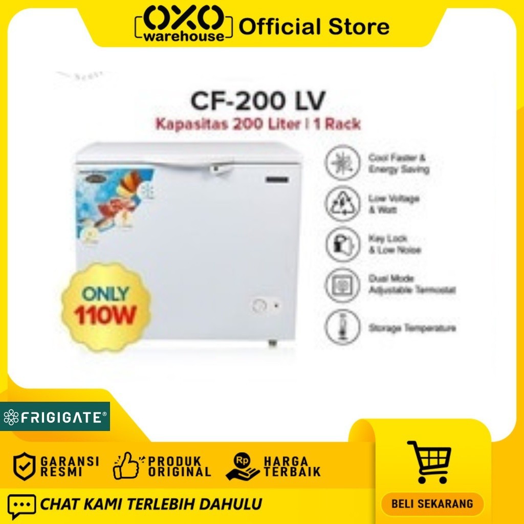 Chest Freezer Frigigate CF-200 LV F200LV Freezer Box 200Liter Low Watt Garansi Resmi