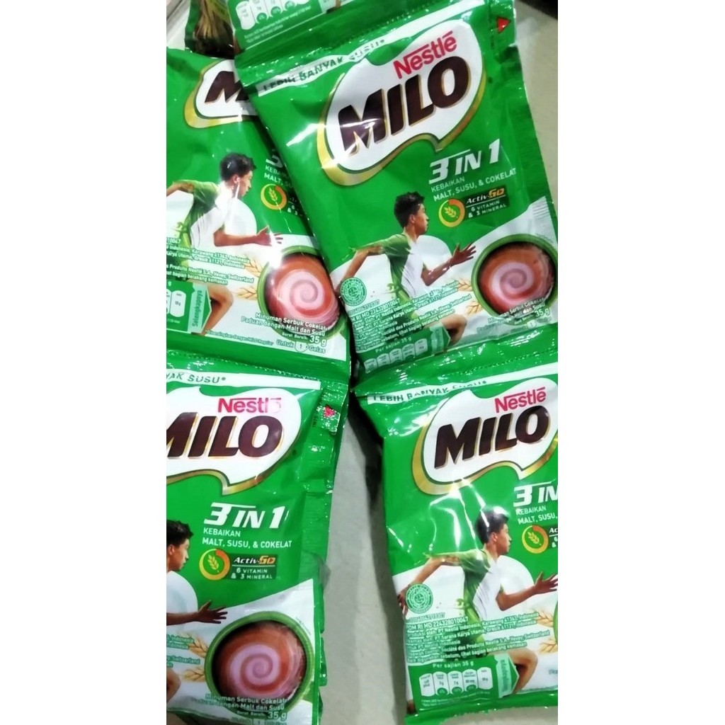 

MILO Susu 3 in 1 Nestle Activ Go Kemasan sachet isi 10 sachet @35gram (satu renceng)