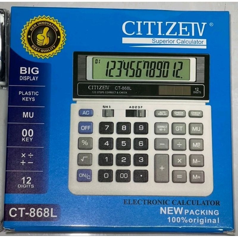 

Kalkulator CT-868-L/12Digit/2 Power energy/Kalkulator Bisnis