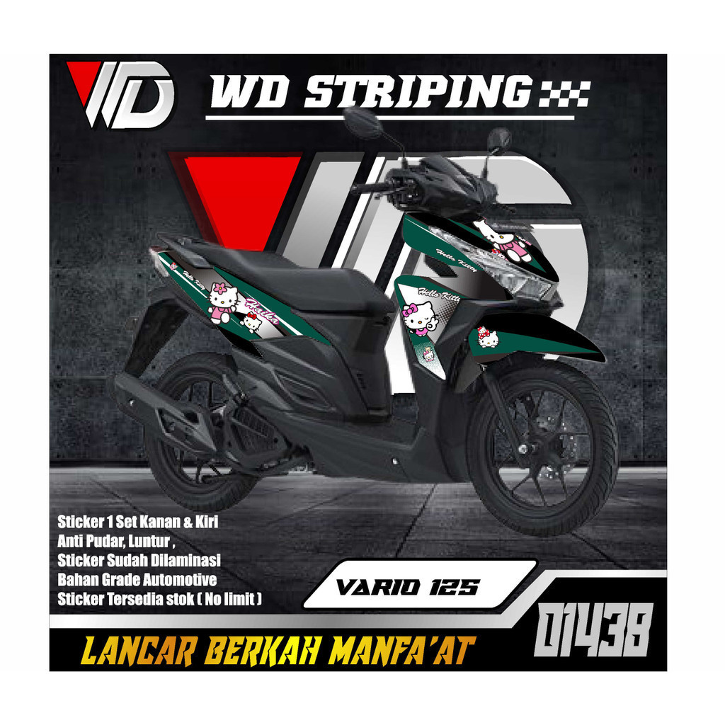 01438 sticker striping sepeda motor honda vario 125 led