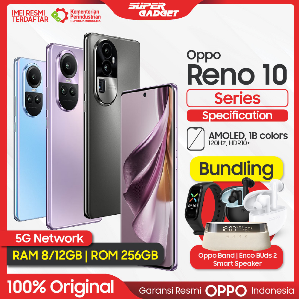 OPPO Reno10 5G 8/128 8/256 GB Reno 10 RAM 8 ROM 128 256 8GB 128GB 256GB HP Smartphone Android