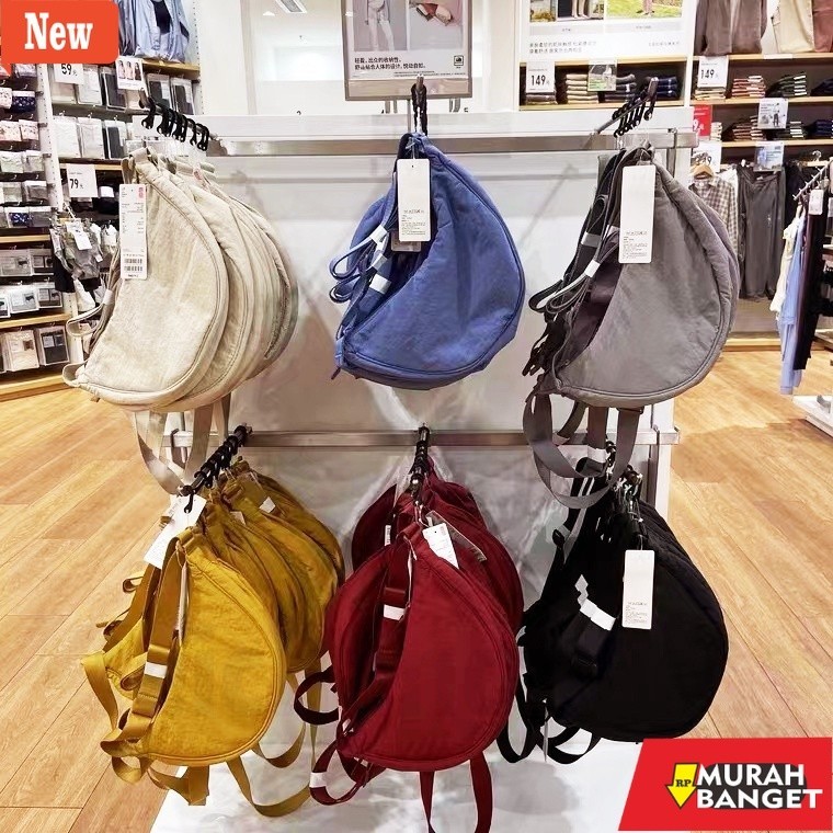 Tas selempang wanita viral- READY Uniqlo Waistbag Tas Selempang Bahu Ala Uniqlo half Moon Waist Bag 