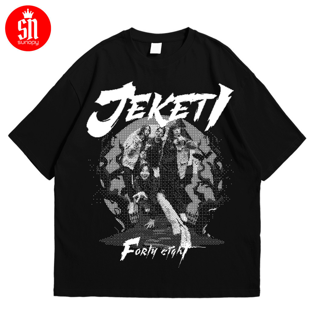 [ OVERSIZE 24s ]  Kaos Jeketi Fourty Eight RSTR - Kaos JKT48 - Kaos Punk Idol - Kaos Unisex Pria Wan