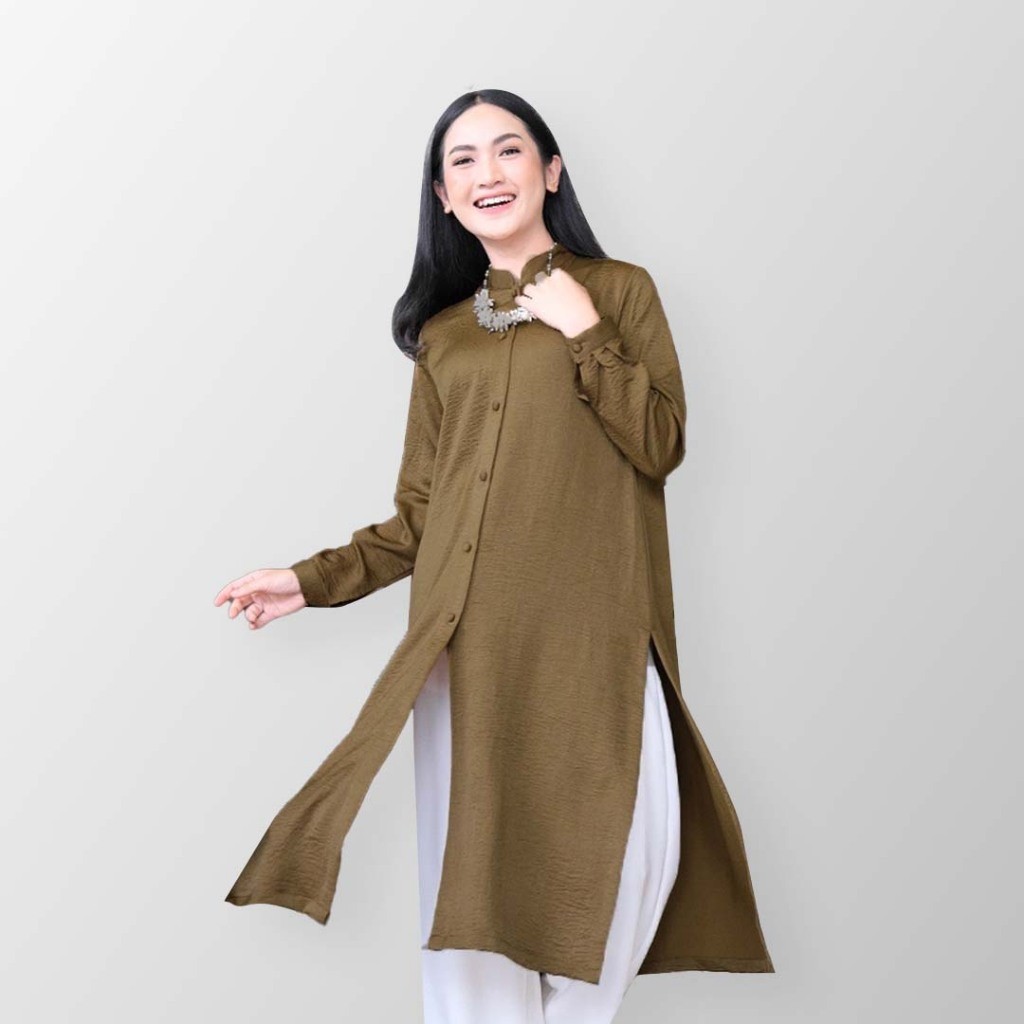 Fimelo Cassy Signature (Tunik Wanita Polos Lengan Panjang) termurah