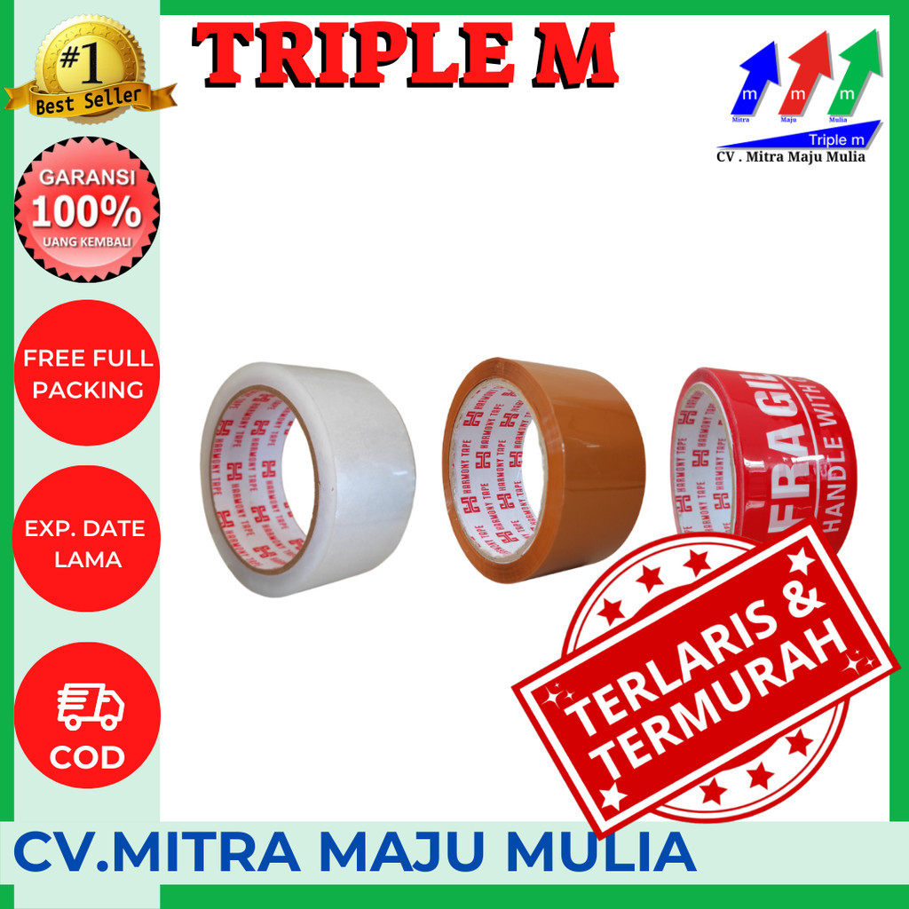 

LAKBAN BENING COKELAT FRAGILE PER ROLL / PCS 3M