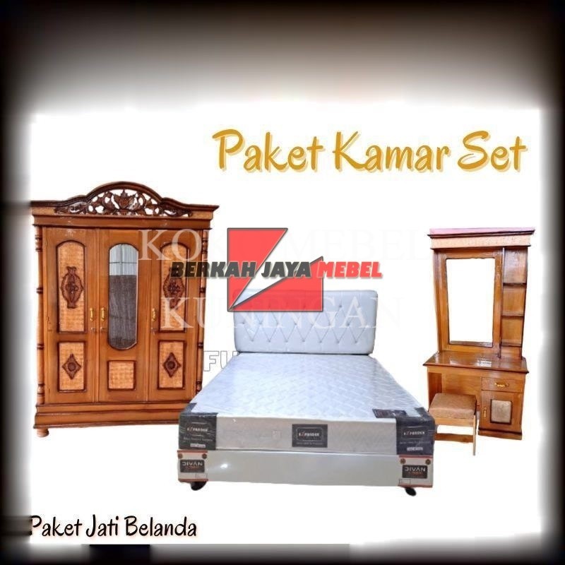 (COD) Paket Lamaran Seserahan Furniture Kamar Set / Spring bed Full Set 160x200 / Paket Lamaran No 2