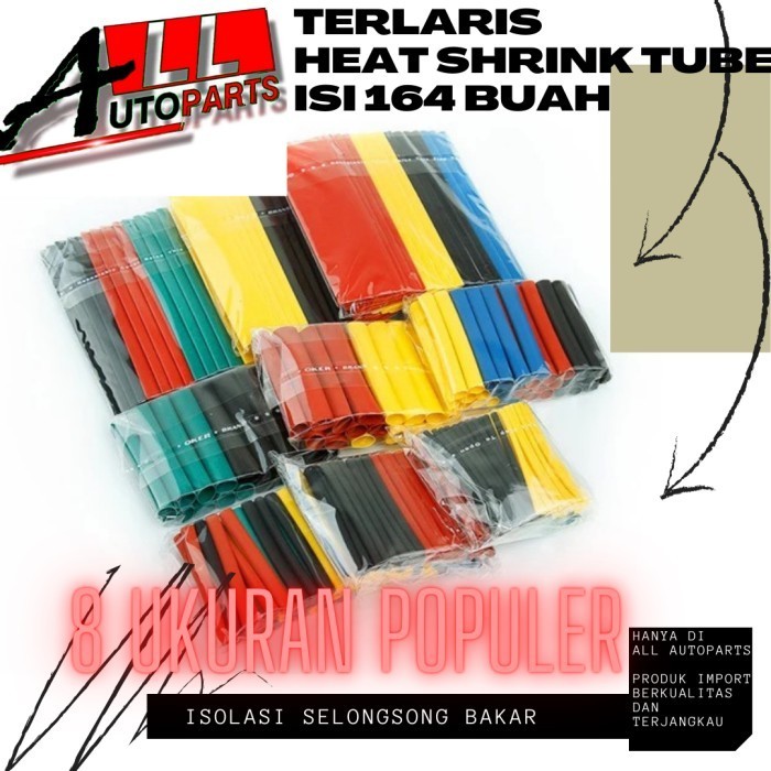 

Heatshrink Isolasi Kabel Selongsong Bakar Insulator Selang 164 PCS