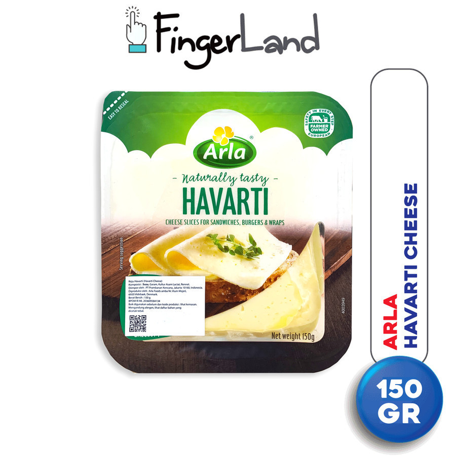 

ARLA Havarti Cheese 150 gram Keju Havarti Slice & Packing Styrofoam