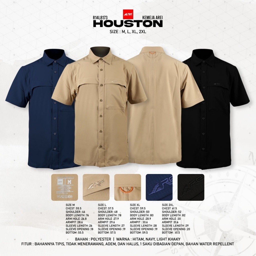 Kemeja Pendek Pria Houston Arei Outdoorgear