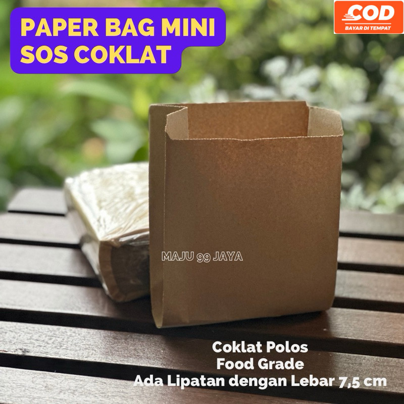 

(100 PCS) Paper Bag / Kantung Kertas Mini SOS Coklat Polos MODEL TERBARU - Kantong Paper Bag | Kantong Souvenir | Bungkus Makanan Roti Kebab Kentang