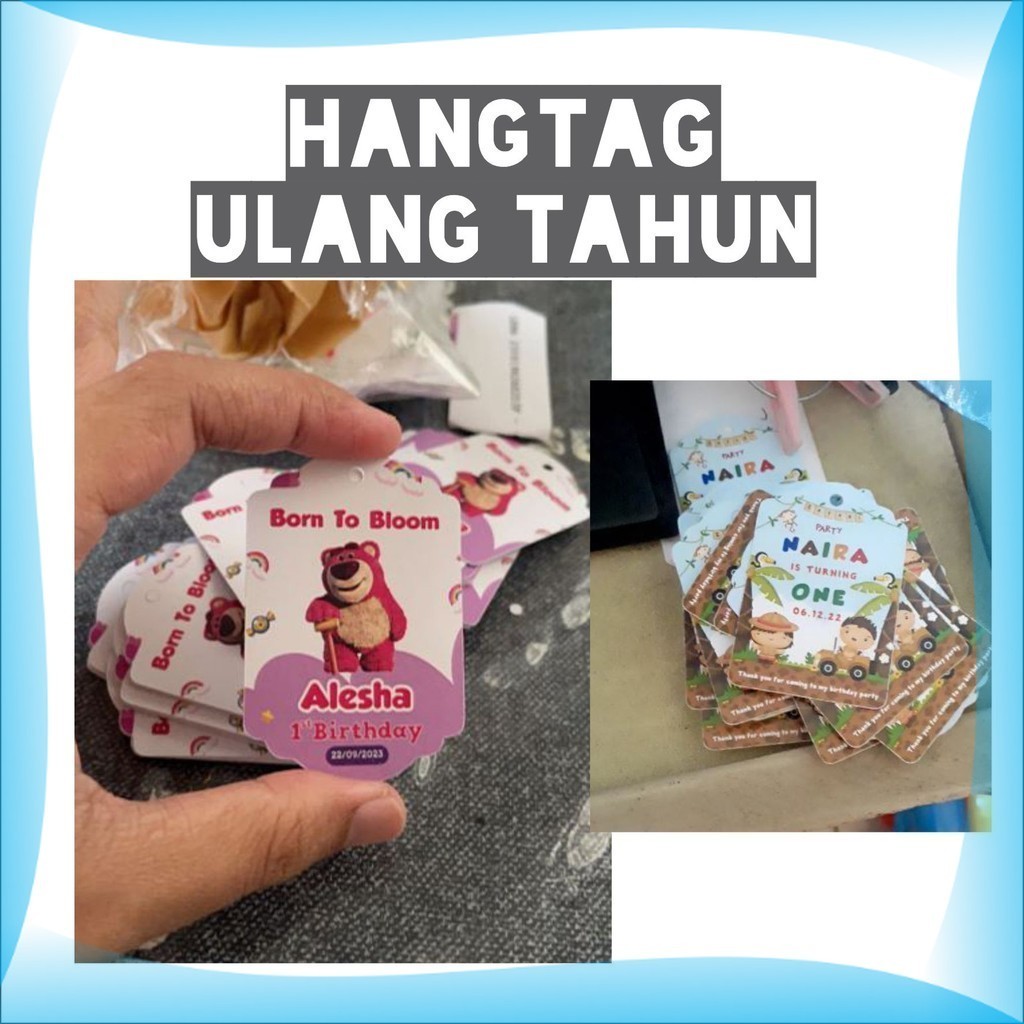 

Hang Tag Ulang Tahun Anak Custom Pola 1 Sisi Tag Label Hampers Ulang Tahun Anak Free Design Label