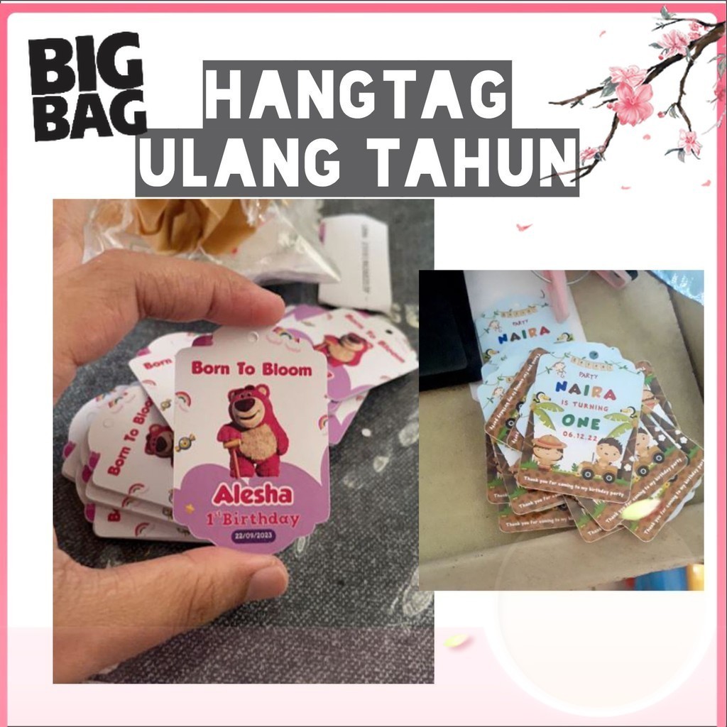 

Hang Tag Ulang Tahun Anak Custom Pola 1 Sisi Tag Label Hampers Ulang Tahun Anak Free Design BigBAG SHOP
