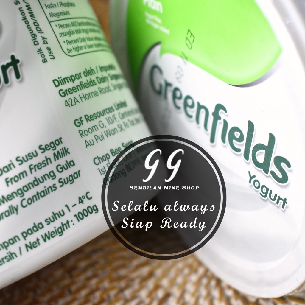 

Greenfields YOGURT PLAIN No Sugar Added 1 KG Tanpa Gula Green Fields Greenfield Yoghurt Yougurt