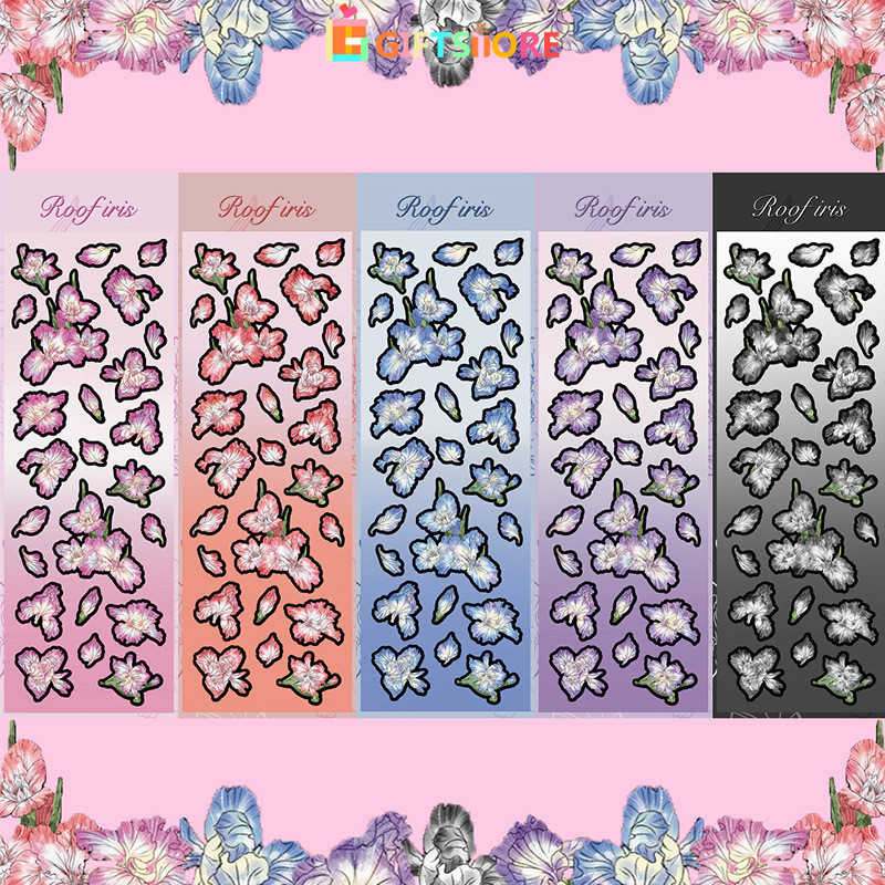 

✨COD Stiker Laser Bunga iris Stiker Glitter Stiker Gemerlap Mode Korea Anti Air Dekorasi Handbook Scrapbook