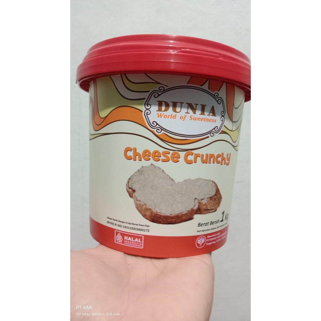 

Dunia Cheese Crunchy Keju 1kg Selai Olesan Roti Bakar Halal