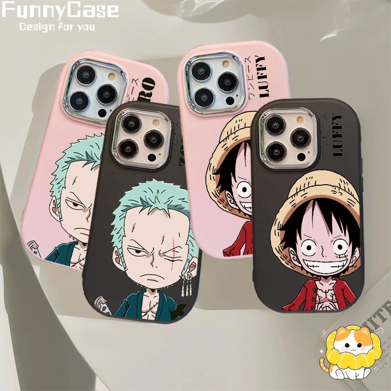 Funny Kasus Untuk Infinix Smart 8 7 6 Hot 40i 30i 20i 30 40 Note 40 30 Tecno Spark 20 20C 10 10C 20Pro 10Pro Go 2023 2024 Hot 20 11 10 9 Play Casing Anime One Piece Kasus Frosting Electroplated Lens Phone Case Soft Cover