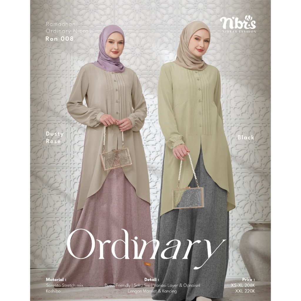 Dress Gamis Abaya Wanita Muslim Kekinian Dewasa Nibras Kondangan Terbaru RON 08 Bahan Sorento Stretc