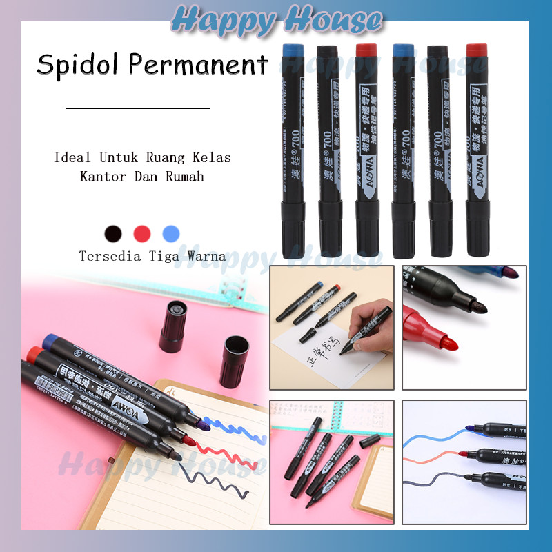 

Spidol Permanent Marker Warna Hitam Biru Merah / Penanda Permanen