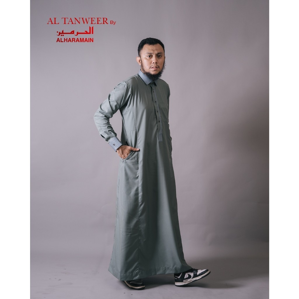 AL TANWEER by Alharamaain Jubah / Gamis Pria Dewasa Slimfit Kombinasi SCC (120) | Biru | Navy | Abu 