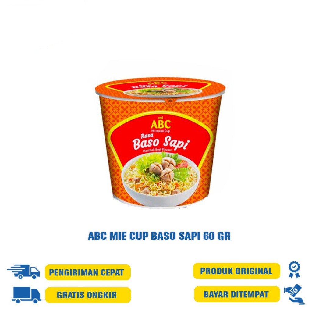 

ABC MIE CUP BASO SAPI/SELERA PEDAS GULAI 60 GR