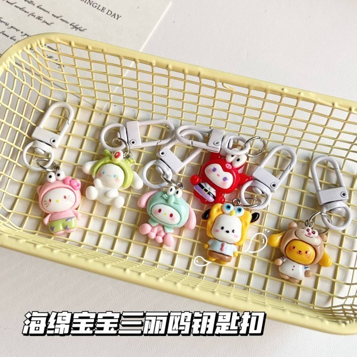 Gantungan Kunci Keychain SPONGEBOB X CARTOON Cute Resin