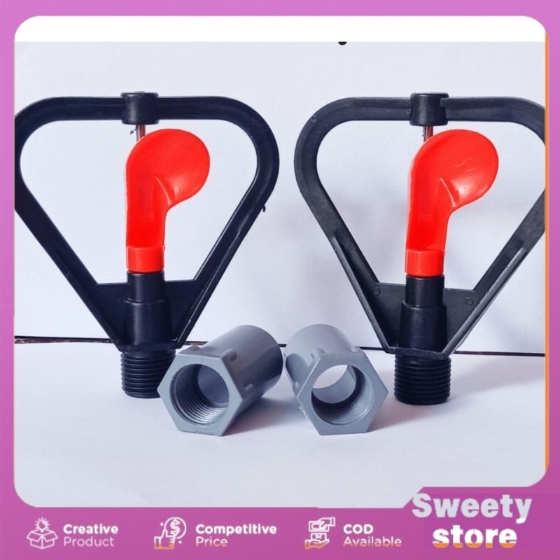 SPRINKER IRIGASI AIR TAMAN  360° BUTTERFLY MERAH + SOCK DRAT