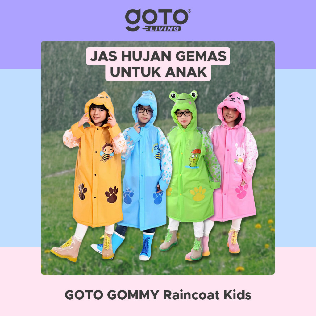

[PROMO MURAH] Goto Gommy Raincoat Jas Hujan Anak Ransel Motif Perempuan Laki Laki