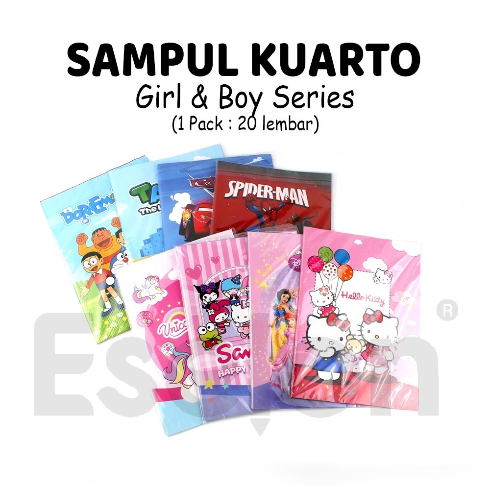 

Sampul Buku Karakter (20pcs) || Sampul Buku Tulis Kwarto