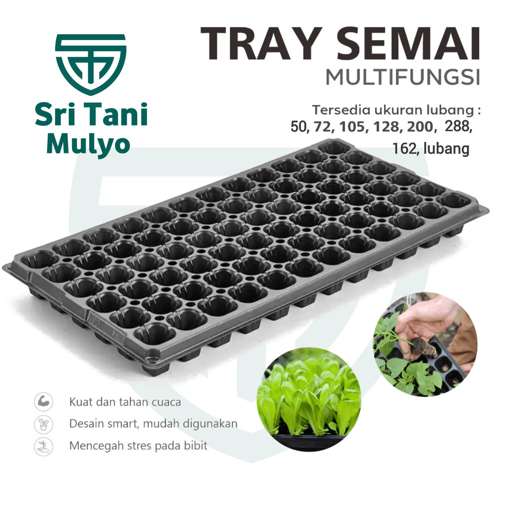 Alltechshop_ Tray Semai Bibit Sayuran, Bunga, Lubang 105, 128, 200 Media Tanam Semai Benih Satuan