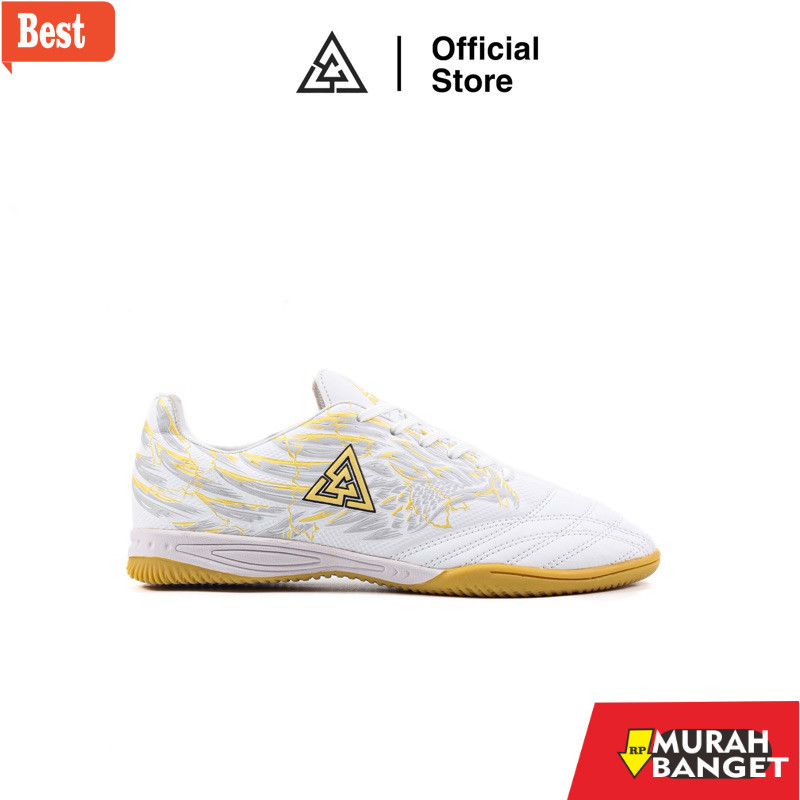 Sepatu futsal kekinian APHA - Sepatu Futsal Apha Icarus Putih Emas