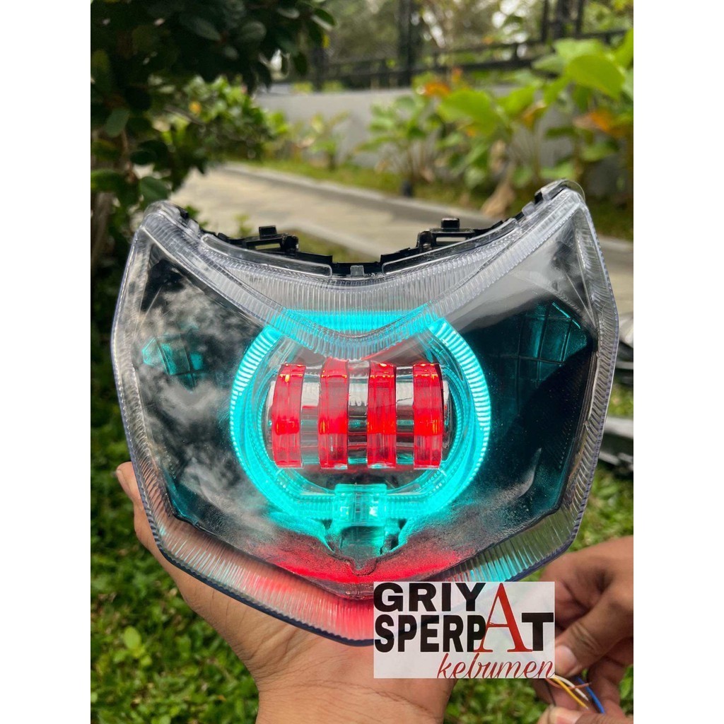LAMPU DEPAN SUPRA X 125 FI INJEKSI BILED PROJIE 4 LENSA