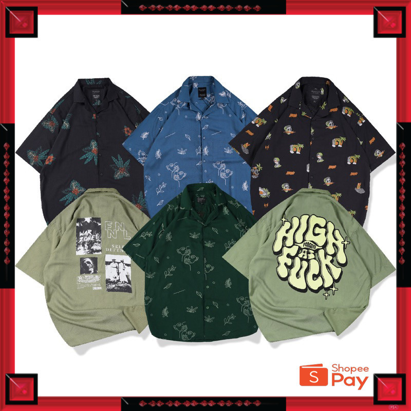 KAIN ADEM LEMBUT HALUS TEBAL / [N00687] Kemeja Distro Motif / Full Print Motif WAR ZONE