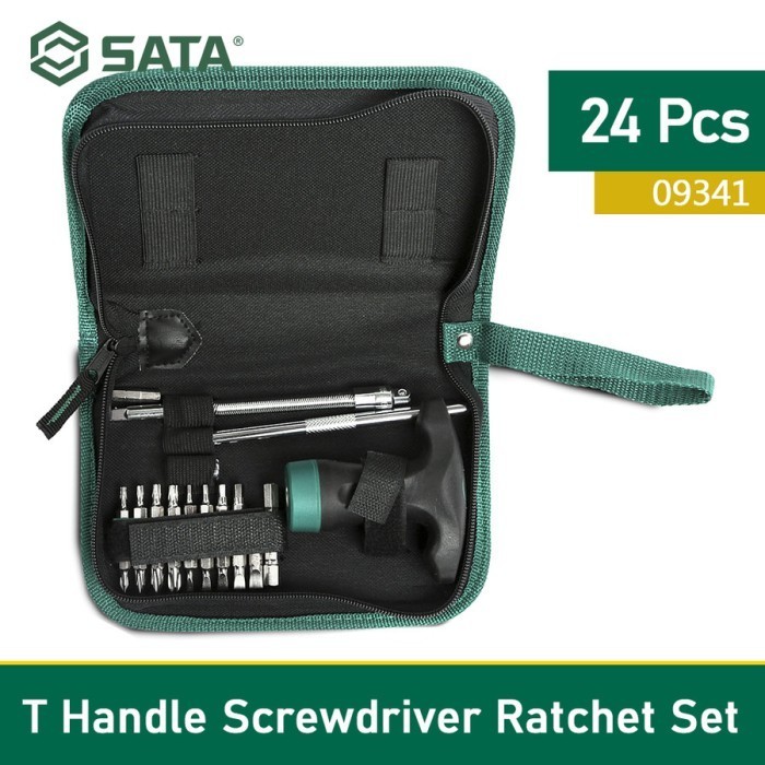 SATA Obeng T Handle Ratchet Screwdriver Set - 09341 Sata Tools 24 Pcs
