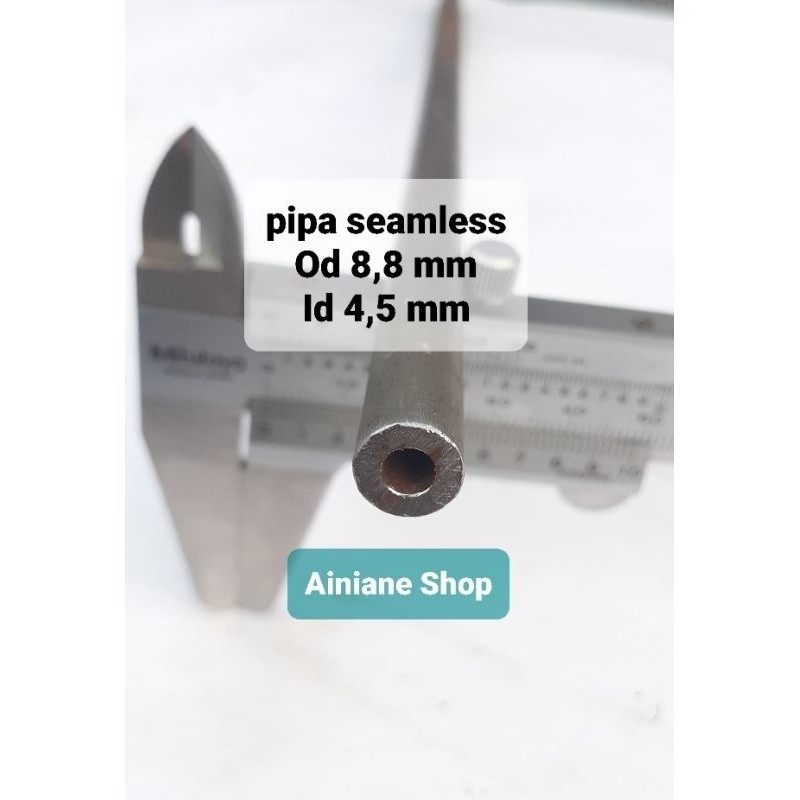 Pipa Besi Seamless OD 8,8 mm / ID 4,4 mm Panjang 50 cm
