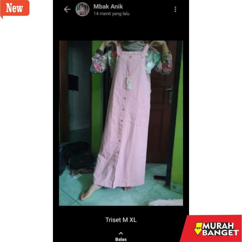 Jumpsuit Wanita Kekinian overall triset size m,xl