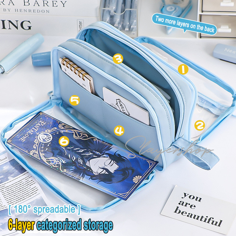 

kotak pensil transparan aesthetic pencil case large tempat pensil pen pouch lucu stationery