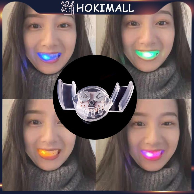 Lucu LED Kedip Gigi Behel Penjaga Mulut Halloween Trick Mainan Pesta Props