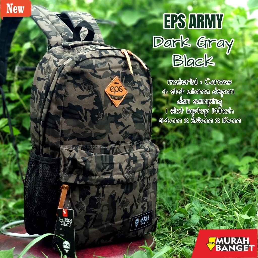 Tas Ransel Pria Kekinian TAS RANSEL LAPTOP SEKOLAH PRIA LORENG DORENG ARMY GENDONG OID