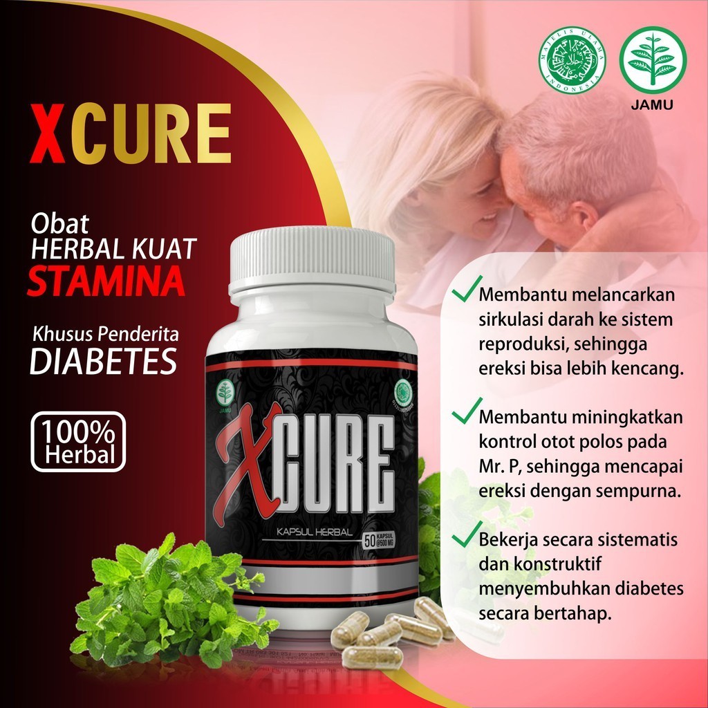 XCURE - Obat Herbal Alami Pria Dewasa Penderita Diabetes Kolesterol Tinggi Hipertensi - Terbaru