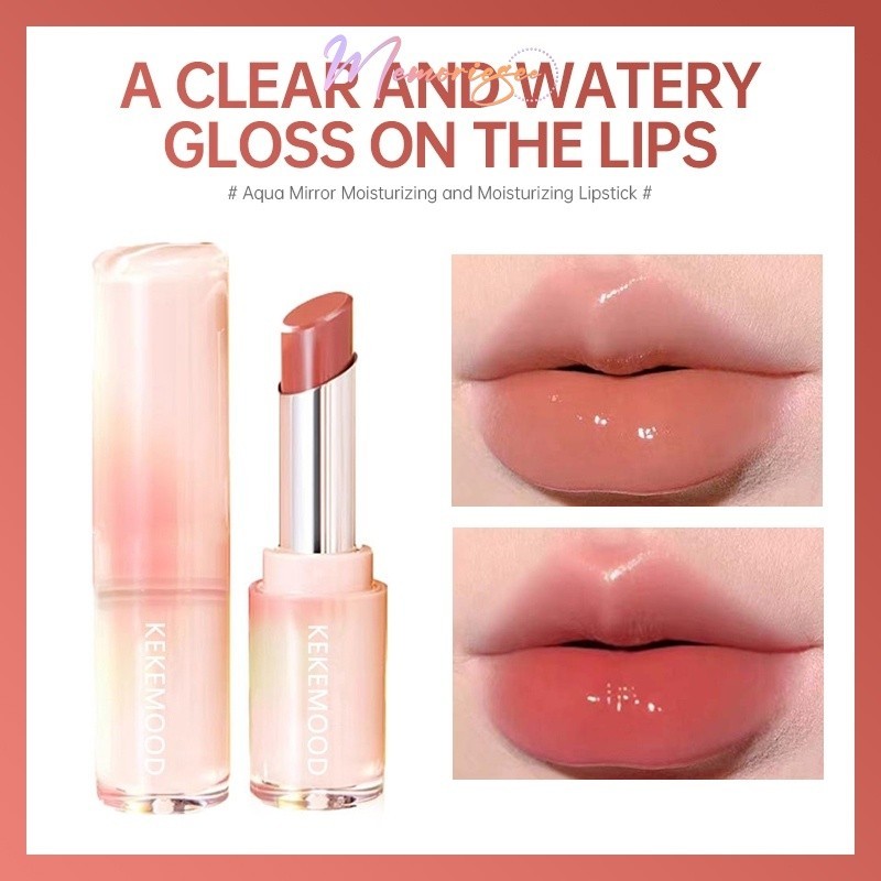 COD- KEKEMOOD Watery Glow Lipstick Lip Jelly Keke Mood Lip Balm Water Light Solid Lipstick Mirror Mo