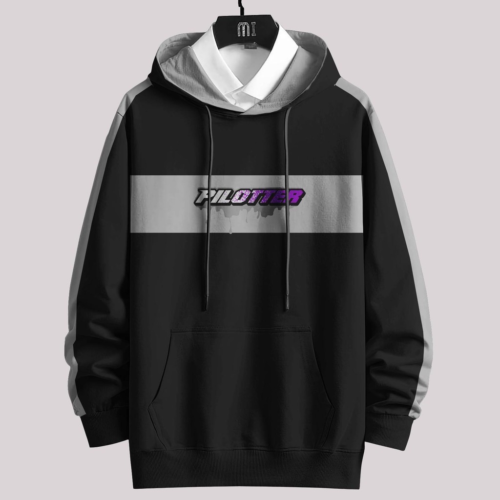 (BAYAR DITEMPAT)JAKET HOODIE PILOTER HIGH QUALITY DISTRO FLEECE UK S.M.L.XL.XXL.XXXL.4XL.5XL Pria Wa