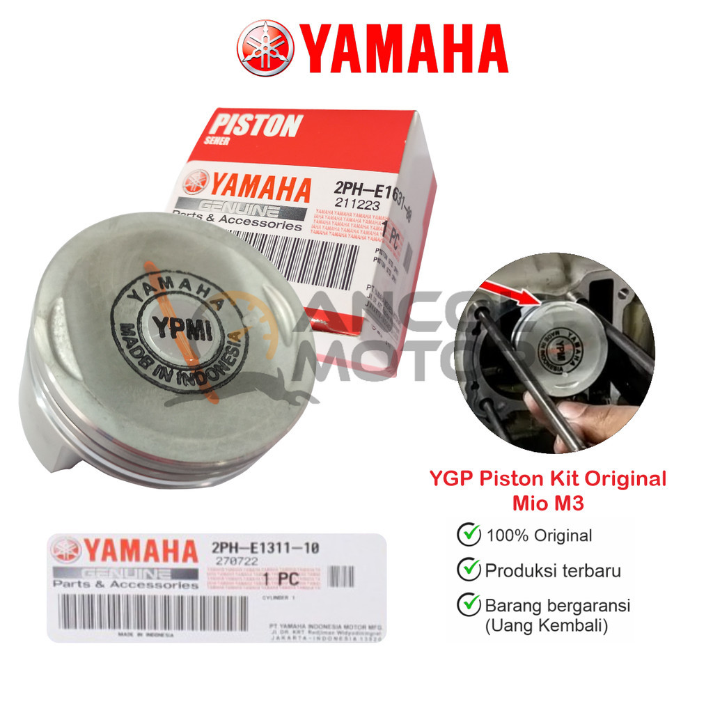 Seher Piston Kit Yamaha Mio M3 Soul GT Fino 125 Genuine Part Motor